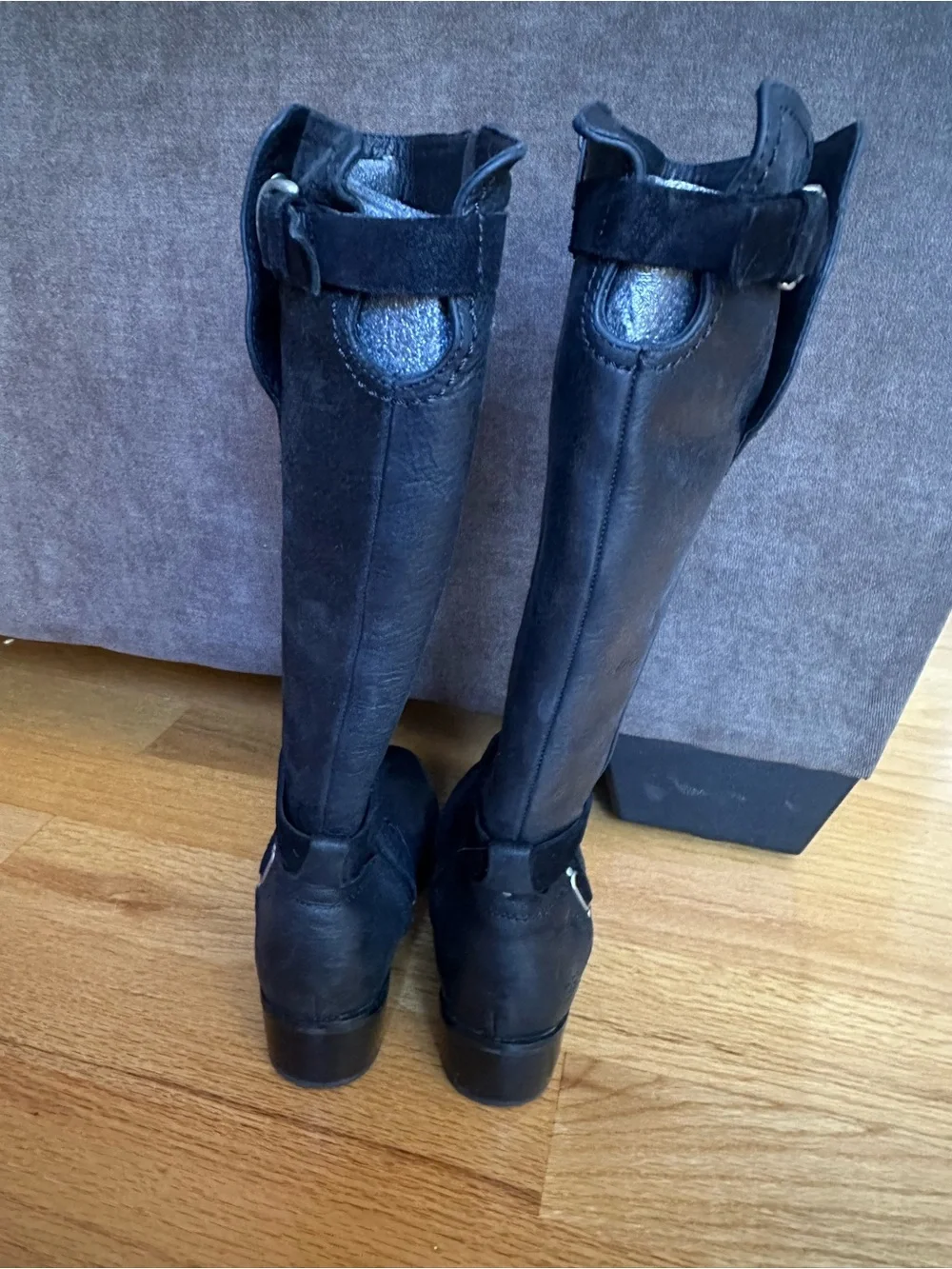 New Ugg Women's Black Tall Leather Riding Boots